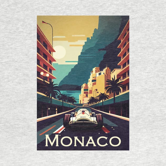 Monaco Travel Poster by GreenMary Design